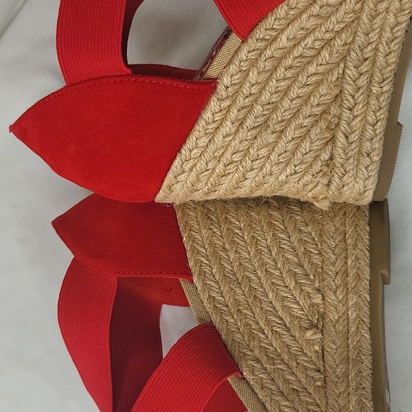 Bamboo women's braided platform open espadrille wedge with heels - Picture 10 of 11